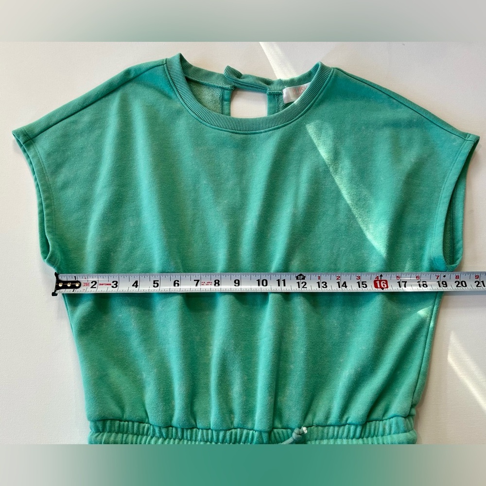 Blush Clothing Sea Foam Mineral Wash Green Romper Open Back - Picture 10 of 16